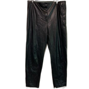 Ann Taylor black faux leather straight leg pants size 18